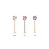 Sterling silver Cubic zirconia ball nose studs - 18KT Gold plated