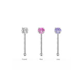 Sterling silver Cubic zirconia ball nose studs - Silver