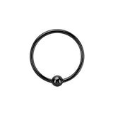 Sterling silver nose ring (with ball) - Black