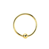 Sterling silver nose ring (with ball) - Gold