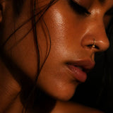 Sterling silver nose ring (with ball) - Rose gold