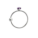 Sterling silver semi precious stone nose ring