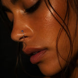 Sterling silver semi precious stone nose ring