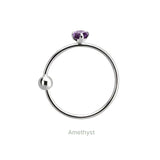 Sterling silver semi precious stone nose ring
