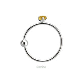 Sterling silver semi precious stone nose ring