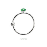 Sterling silver semi precious stone nose ring