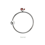 Sterling silver semi precious stone nose ring
