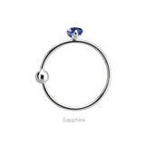 Sterling silver semi precious stone nose ring