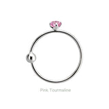 Sterling silver semi precious stone nose ring