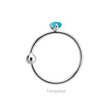 Sterling silver semi precious stone nose ring