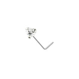 Sterling silver Cubic Heart nose stud