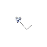 Sterling silver Cubic Heart nose stud