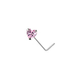 Sterling silver Cubic Heart nose stud