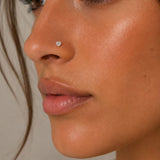 Sterling silver Cubic Heart nose stud
