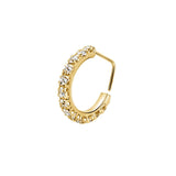 Sterling silver paved nose hoop - Gold