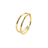 Sterling silver double nose ring - Gold