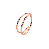 Sterling silver double nose ring - Rose Gold