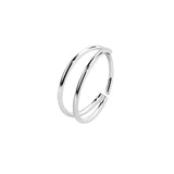 Sterling silver double nose ring - Silver