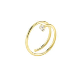 Sterling silver CZ double nose ring - Gold