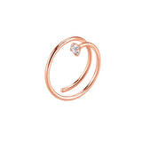 Sterling silver CZ double nose ring - Rose Gold