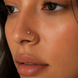Sterling silver CZ double nose ring - Gold