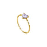 Sterling silver Cubic Heart Nose ring - Gold