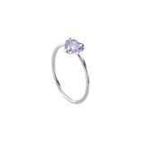 Sterling silver Cubic Heart Nose ring - Silver