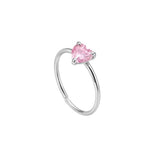 Sterling silver Cubic Heart Nose ring - Silver