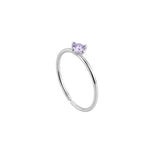 Sterling silver Cubic Gem Nose Ring - Silver