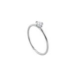 Sterling silver Cubic Gem Nose Ring - Silver