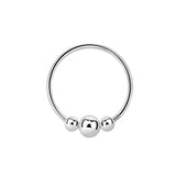 Sterling Silver Trinity Ball Nose Ring - Silver