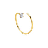 Sterling Silver CZ Double Fake Nose Ring - Gold