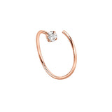 Sterling Silver CZ Double Fake Nose Ring - Rose Gold