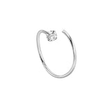 Sterling Silver CZ Double Fake Nose Ring - Silver