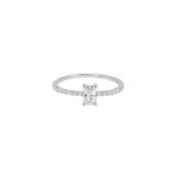 Sterling silver Cubic Baguette Ring - Silver