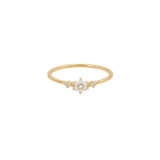 Sterling silver Opal Daisy Ring - Gold