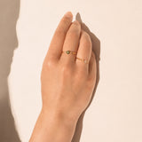 Sterling silver Opal Daisy Ring - Gold