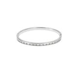 Stainless steel baguette paved bangle - Silver