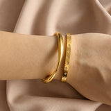 Stainless steel Irregular bangle - Gold