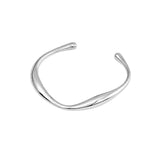 Stainless steel Irregular bangle - Silver