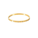 Stainless Steel Galaxy Bangle - Gold
