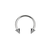 Surgical steel horse shoe - Spike - Silver - 16g