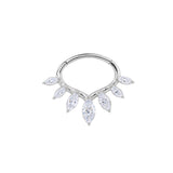 Marquise Crown Clicker hoop - Silver - 16g