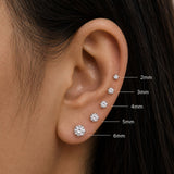 Stainless Steel Cubic Stud - Silver