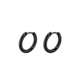 Stainless steel 3mm plain hoops - Black