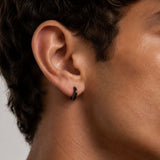 Stainless steel 3mm plain hoops - Black
