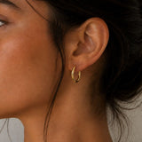 Stainless steel 3mm plain hoops - Gold