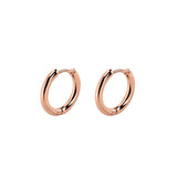 Stainless steel 3mm plain hoops - Rose gold