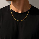 Stainless steel Cuban Curb linked chain (3mm) - Gold