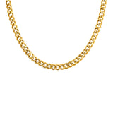 Stainless steel Cuban Curb linked chain (5mm) - Gold